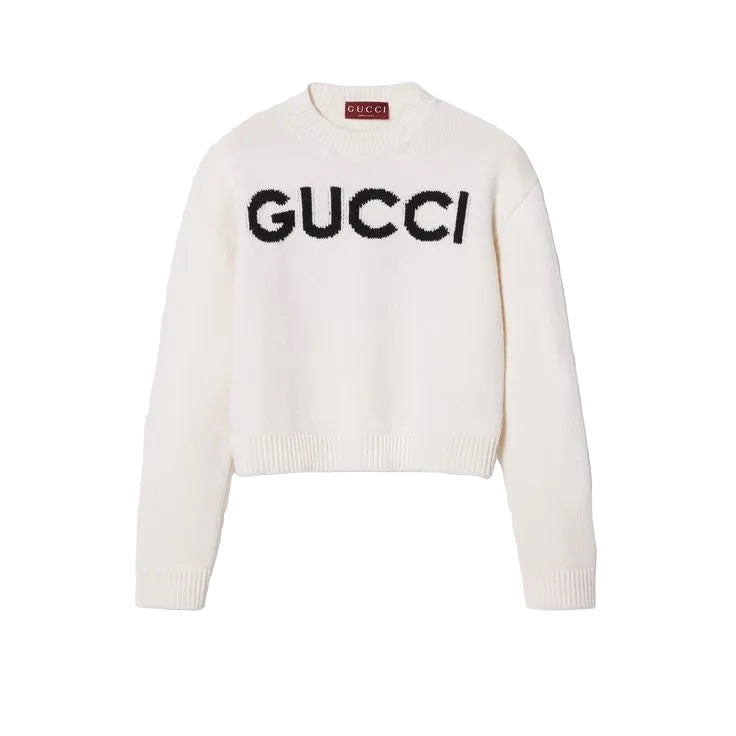 WHITE LETTER SWEATER