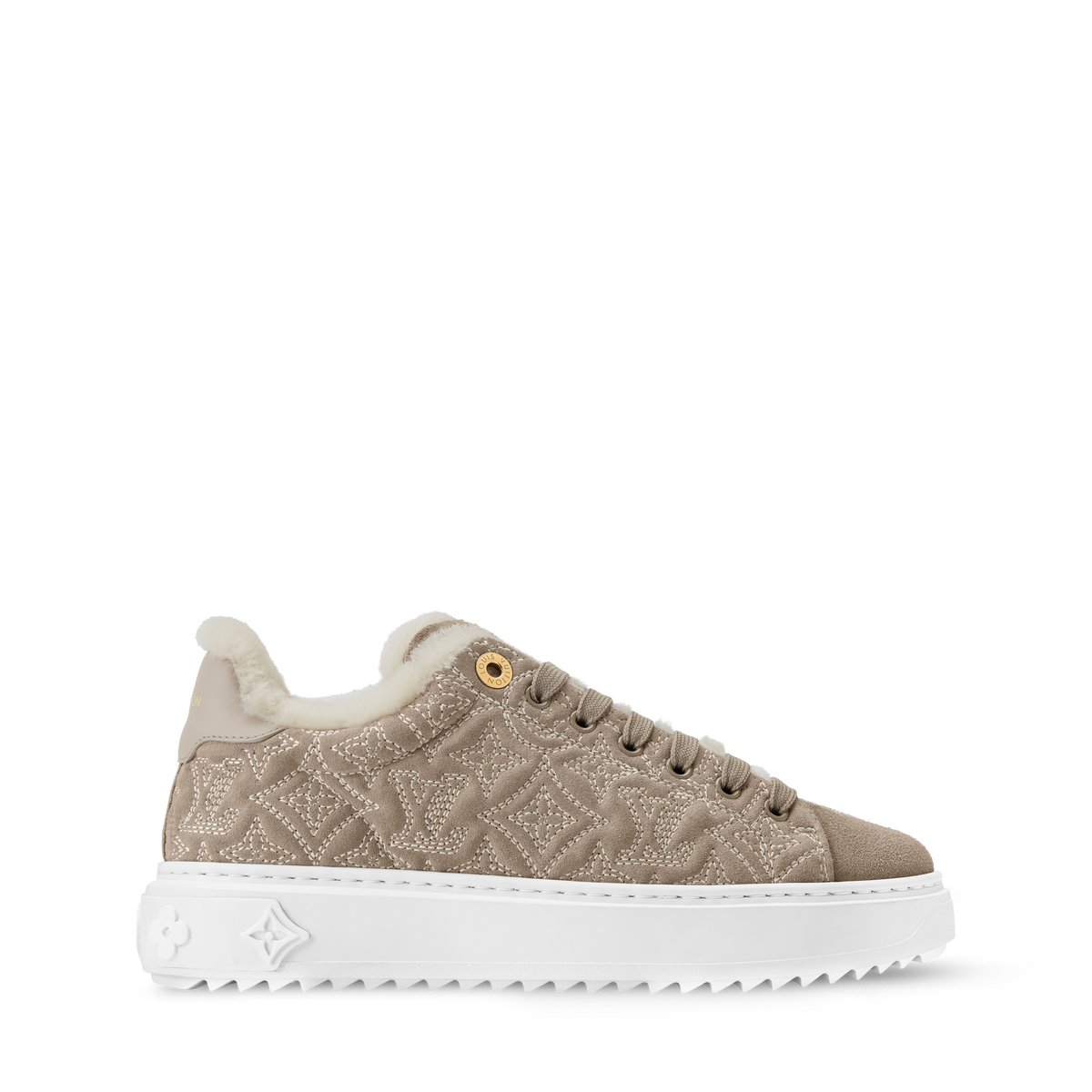 BEIGE FUR TRAINERS