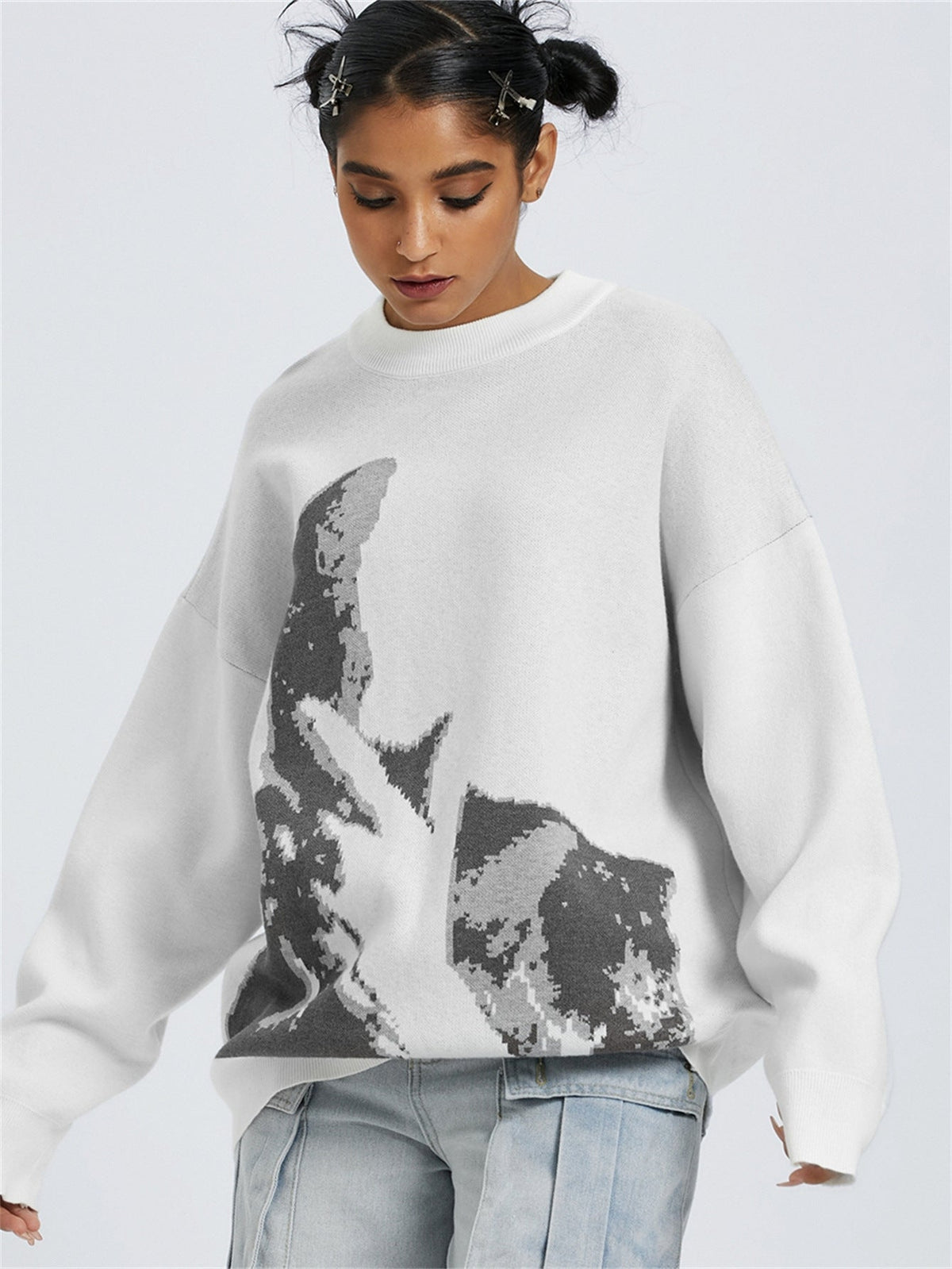 Hidden Face Knit Sweater