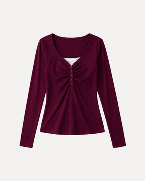 Ruched Henley Top