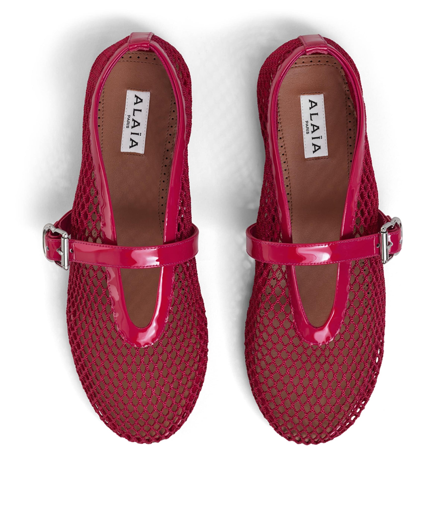ALAÏ FRAMBOISE FISHNET BALLET FLATS