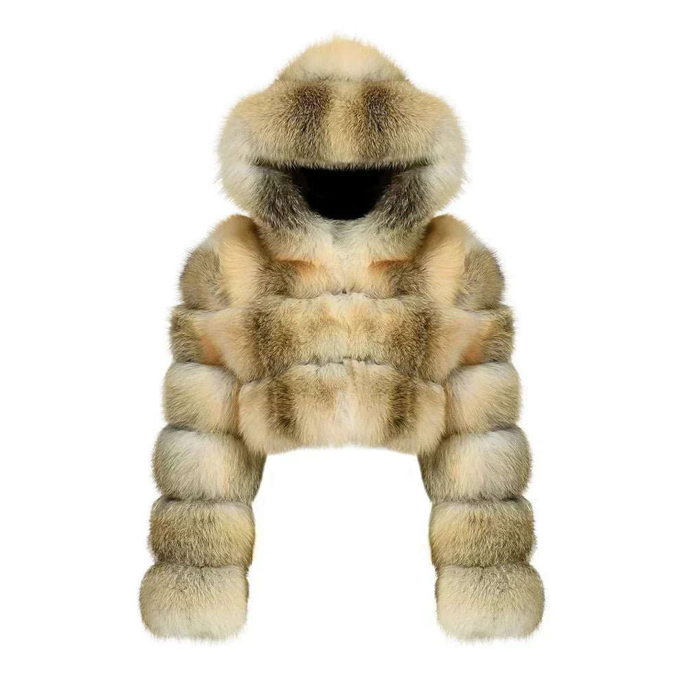 CROPPED HOODED COAT GOLDEN ISLAND