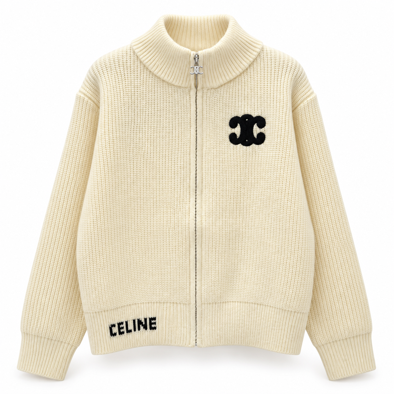 CELI ZIP SWEATER WHITE