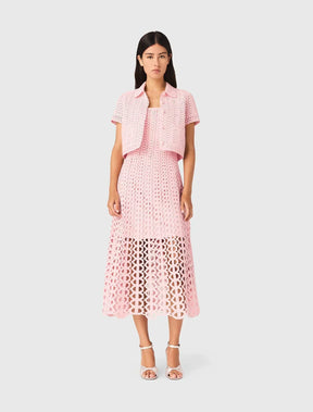 MAJE DRESS SET CROCHET PINK