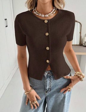 Velourowy top – Czekoladowy