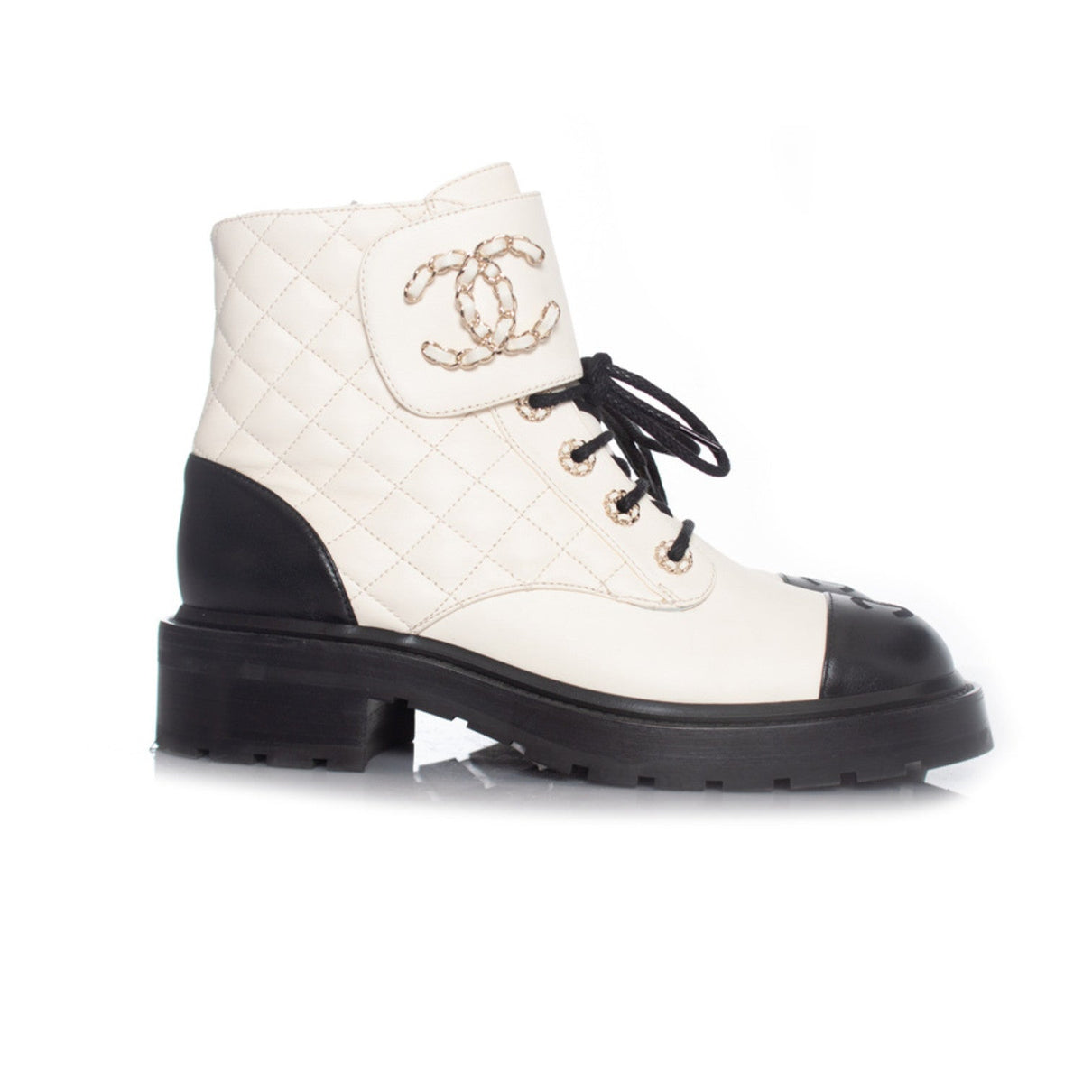 INTERLOCKING COMBAT BOOTS WHITE