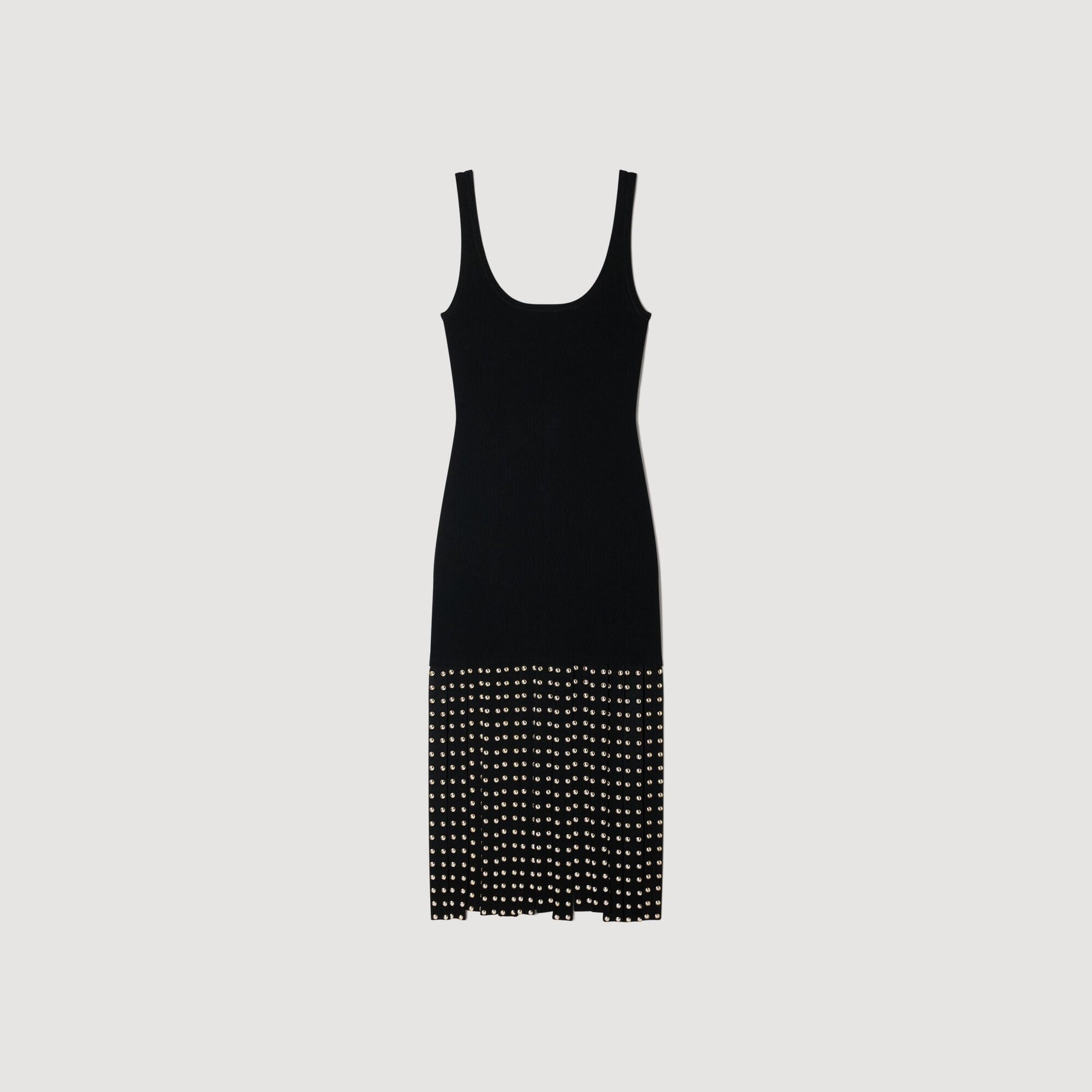 SANDRA LONG KNITTED DRESS WITH FRINGES