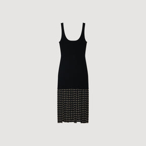 SANDRA LONG KNITTED DRESS WITH FRINGES