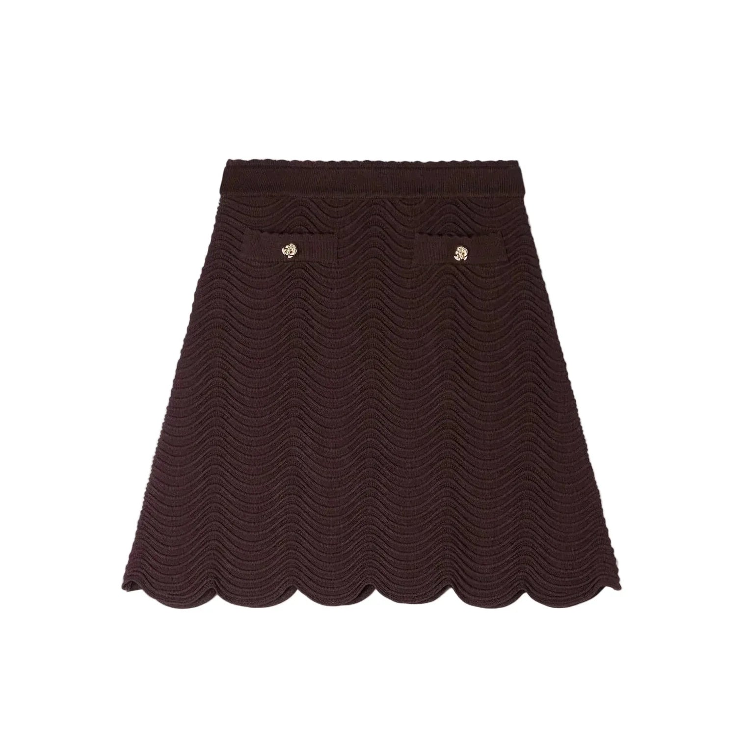 SANDRA KNIT SKIRT BROWN