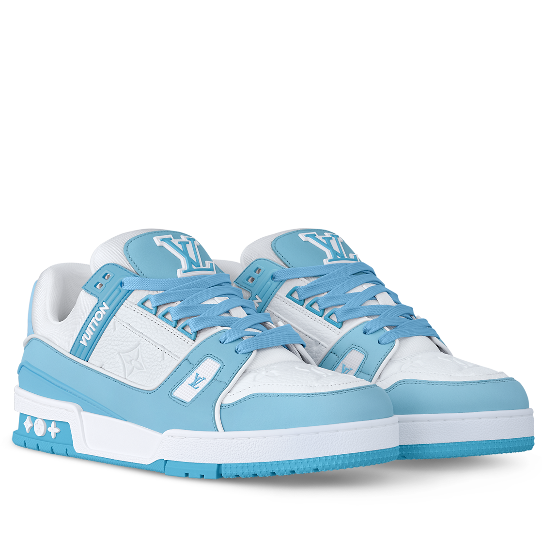 white blue sneakers