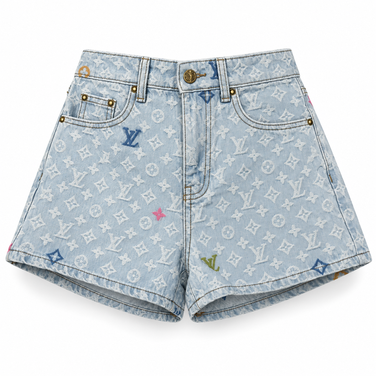 MONOGRAM DENIM SHORTS