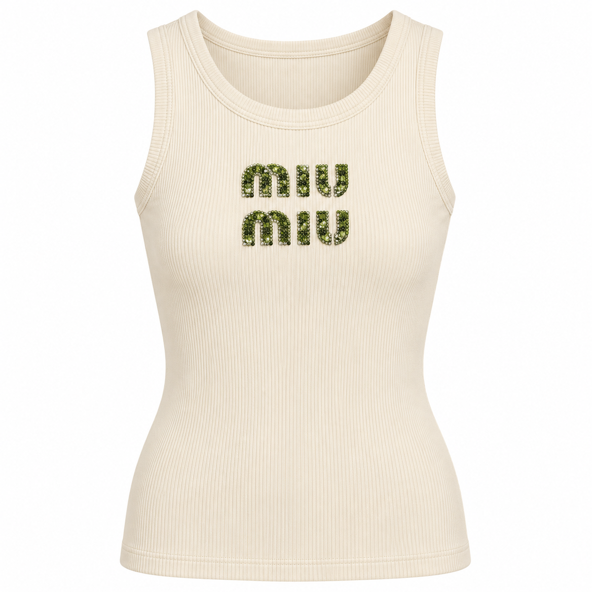 MIUE GREEN LETTERS TANK TOP