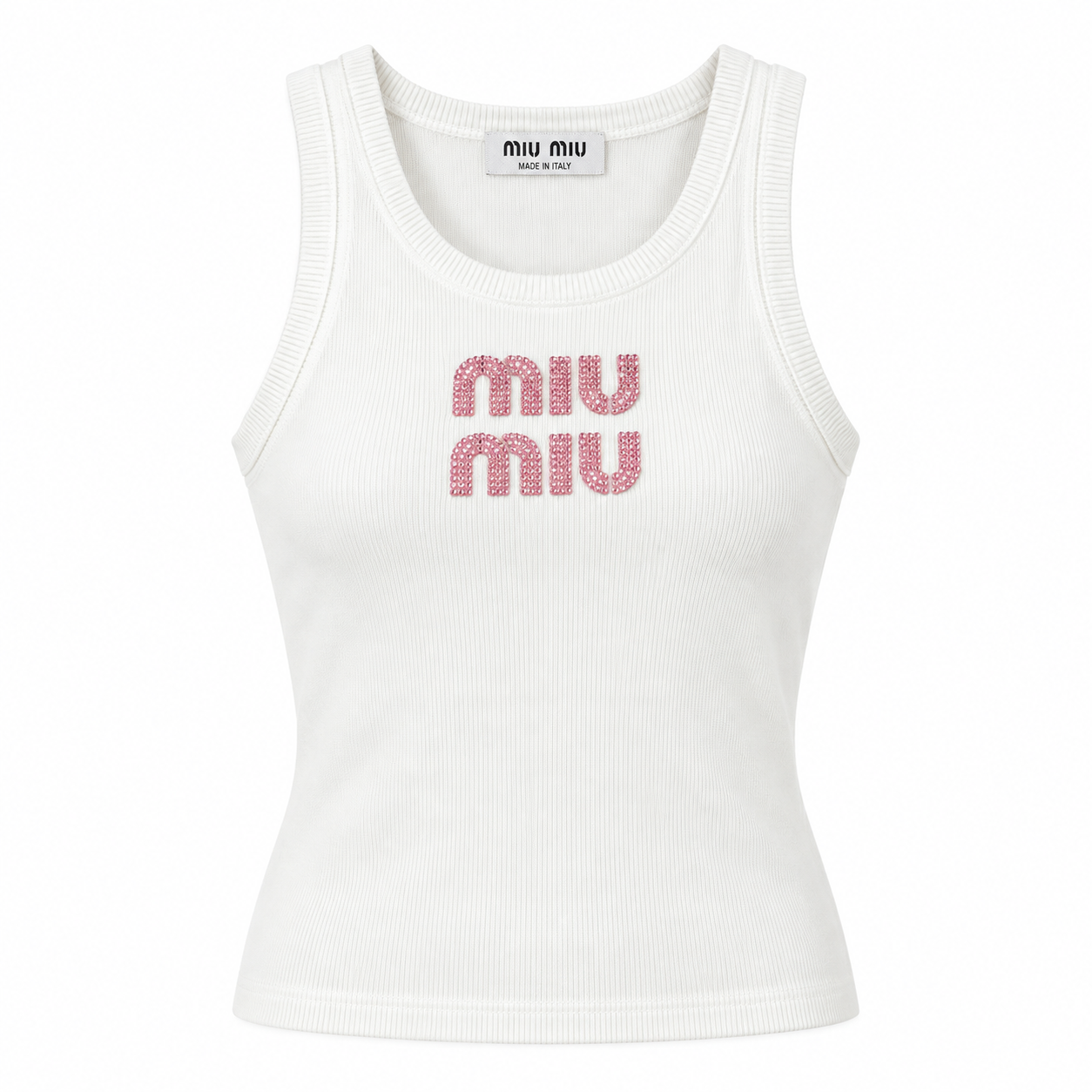 MIUE PINK LETTERS TANK TOP