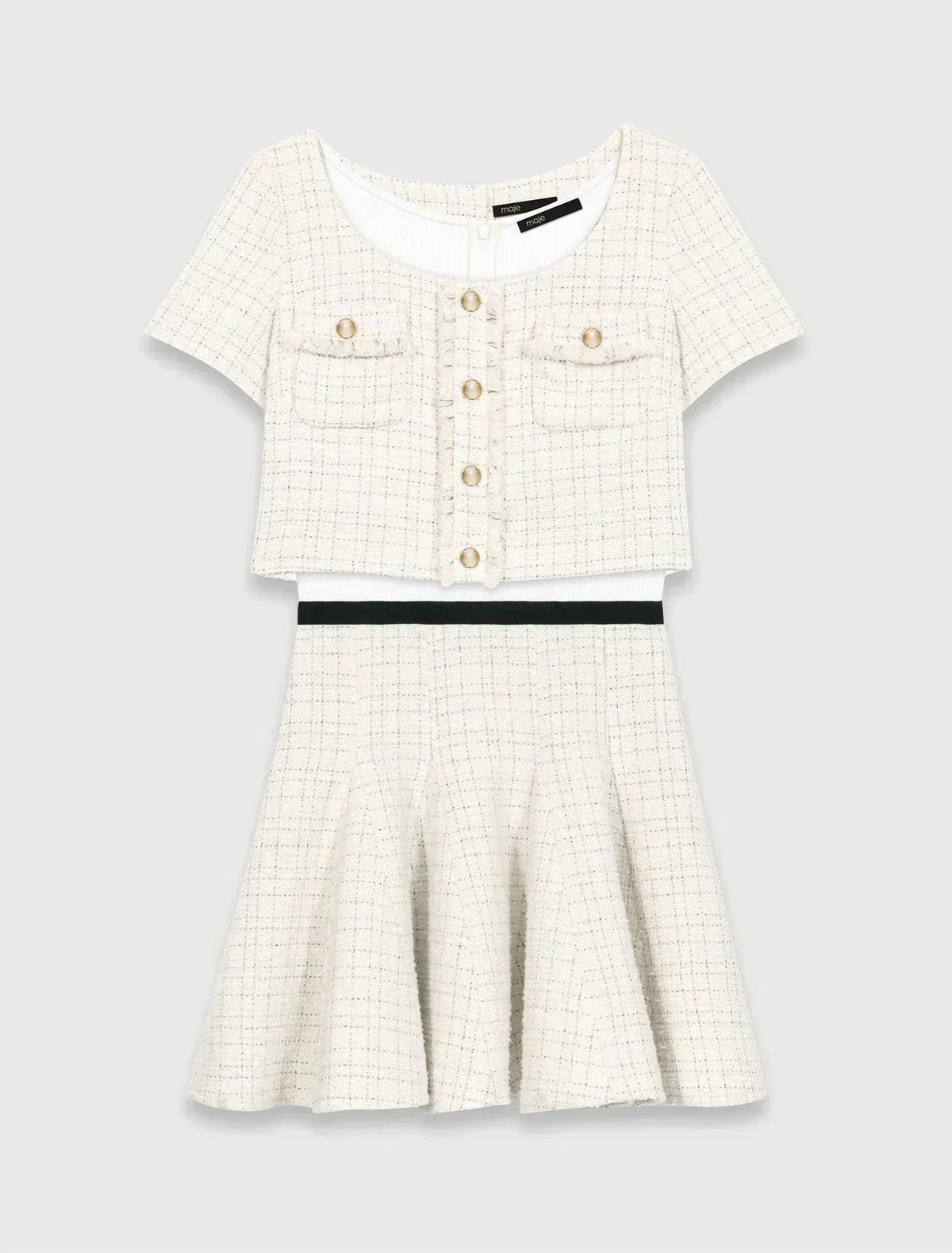 MAJE DRESS WHITE TWEED